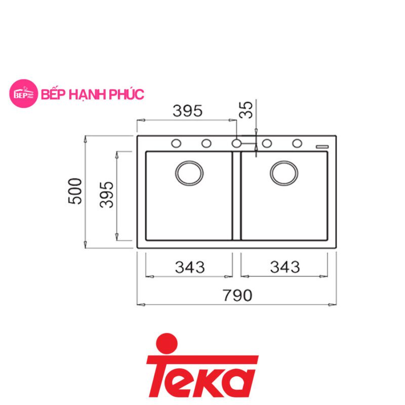Chậu rửa Teka Maestro FORSQUARE 2B 790-Black