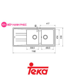 Chậu rửa Teka Maestro STONE 80B-TG 2B 1D-Grey