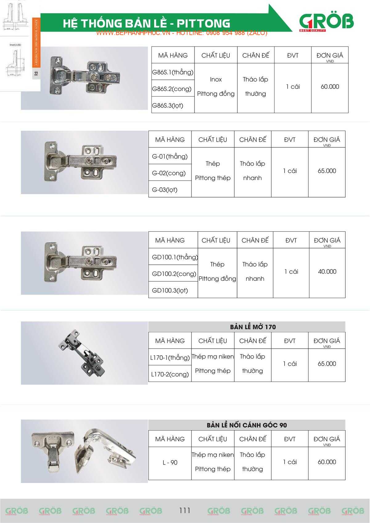 E-Catalogue Grob - Tiện nghi Bền đẹp Thời trang