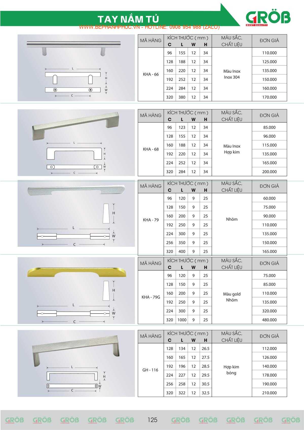 E-Catalogue Grob - Tiện nghi Bền đẹp Thời trang