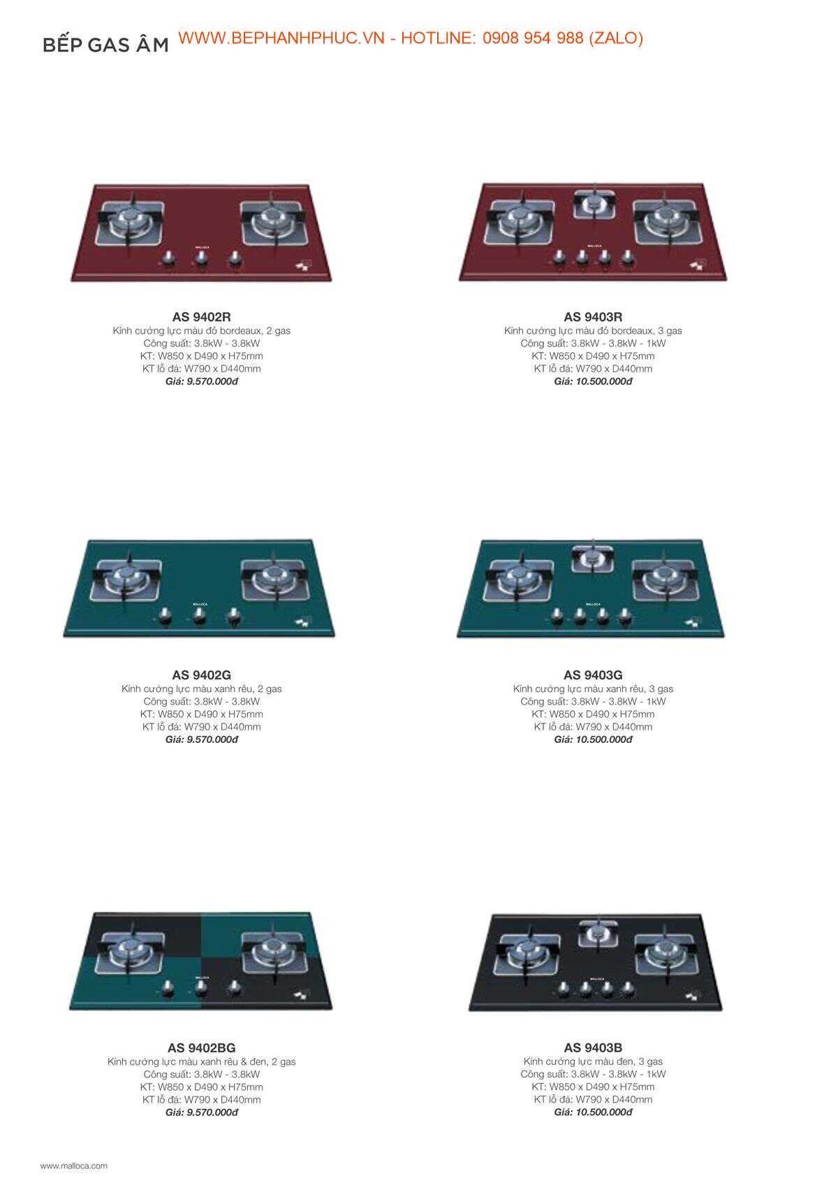 Catalogue Malloca Online - Thương hiệu số 1 VN