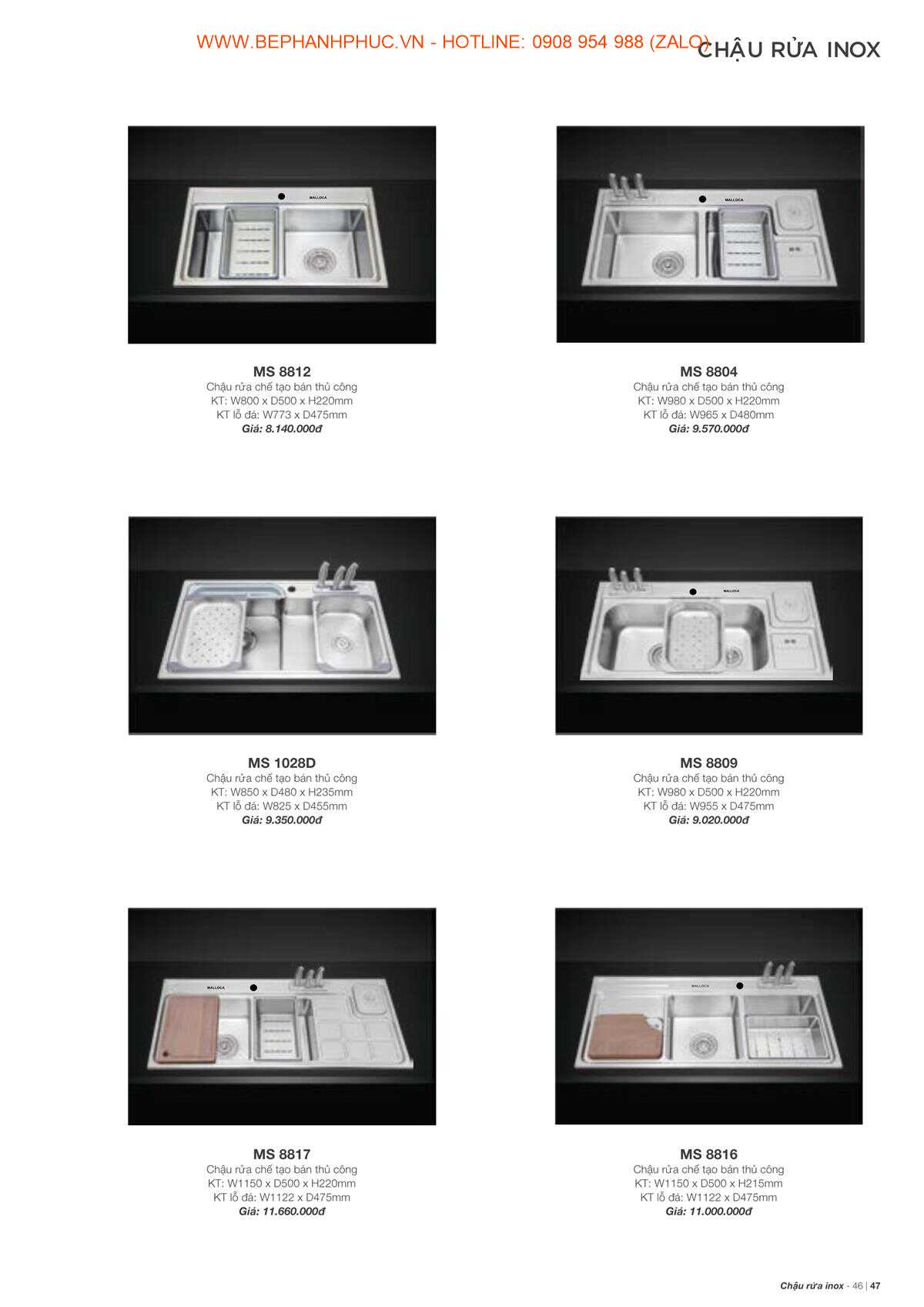 Catalogue Malloca Online - Thương hiệu số 1 VN