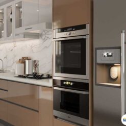 Tủ bếp chữ I chất liệu Acrylic tối giản KTB-I-20-02 7 Tủ bếp chữ I chất liệu PVC tối giản KTB-I-20-02