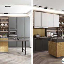Sản Phẩm Tủ Bếp Chữ I Chất Liệu MDF Sơn Điện Đại KTB-I-20-03