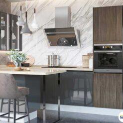 Tủ bếp chữ I chất liệu Melamine tối giản KTB-I-20-04