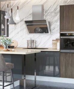 Tủ bếp chữ I chất liệu Melamine tối giản KTB-I-20-04