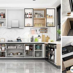 Tủ bếp chữ L chất liệu melamine vân gỗ KTB-L-20-01 8 Tủ bếp chữ L chất liệu melamine vân gỗ KTB-L-20-01