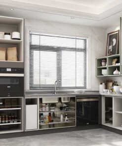 Tủ bếp chữ L chất liệu melamine hiện đại KTB-L-20-02