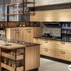 Mua Tủ bếp chữ L chất liệu melamine vân gỗ KTB-L-20-03 HCM