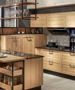 Mua Tủ bếp chữ L chất liệu melamine vân gỗ KTB-L-20-03 HCM