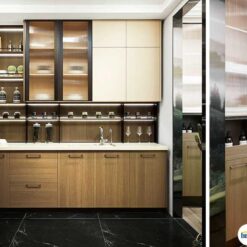 Mua Tủ bếp chữ L chất liệu melamine vân gỗ KTB-L-20-04 HCM
