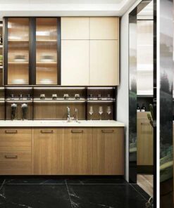 Mua Tủ bếp chữ L chất liệu melamine vân gỗ KTB-L-20-04 HCM