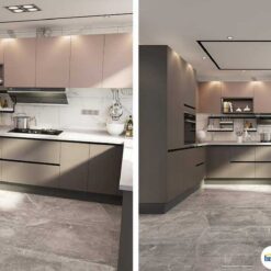 Tủ bếp chữ L chất liệu melamine không tay cầm KTB-L-20-05 9 Tủ bếp chữ L chất liệu melamine không tay cầm KTB-L-20-05