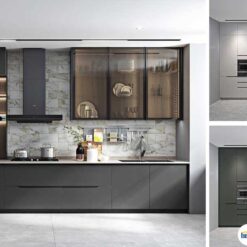 Tủ bếp chữ L chất liệu MDF sơn không tay cầm KTB-L-20-06 11 Tủ bếp chữ L chất liệu MDF sơn không tay cầm KTB-L-20-06