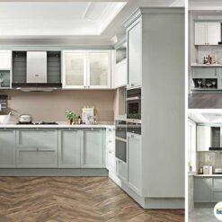 Tủ bếp chữ L chất liệu MDF Sơn KTB-L-20-09