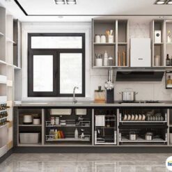 Tủ bếp chữ L chất liệu Melamine hiện đại KTB-L-20-10 7 Tủ bếp chữ L chất liệu Melamine hiện đại KTB-L-20-10