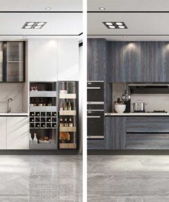 Tủ bếp chữ L chất liệu Melamine hiện đại KTB-L-20-10