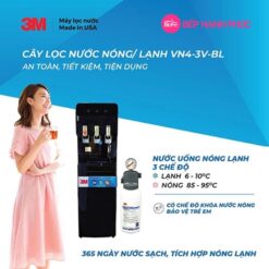 Cây lọc nước nóng lạnh 3 vòi (đen) - Sử dụng 3M ICE140-S 12 Cây lọc nước nóng lạnh 3 vòi