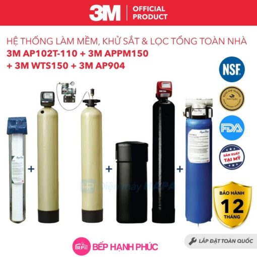Combo máy lọc khử sắt và làm mềm nước tổng đầu nguồn