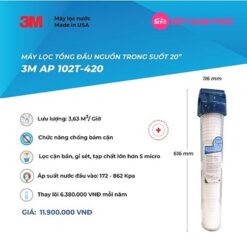 Máy lọc tổng đầu nguồn trong suốt 3M AP102T-420