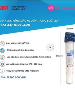 Máy lọc tổng đầu nguồn trong suốt 3M AP102T-420