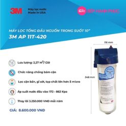 Máy lọc tổng đầu nguồn trong suốt 3M APP11T-420