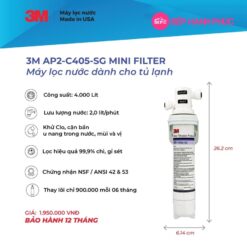 Thiết bị lọc nước cho tủ lạnh 3M AP2-C045-SG MINI FILTER - Nhập khẩu Mỹ 11 Thiết bị lọc nước cho tủ lạnh 3M AP2-C045-SG MINI FILTER