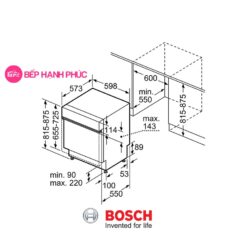 Máy rửa bát Bosch SMV4HCX48E - Âm tủ toàn phần 14 bộ 9.5 lít nước tiêu thụ 9 Máy rửa bát Bosch SMV4HCX48E