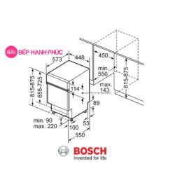 Máy rửa bát Bosch SPI2HKS59E - Âm tủ bán phần 9 bộ 8.5 lít nước tiêu thụ 8 Máy rửa bát Bosch SPI2HKS59E
