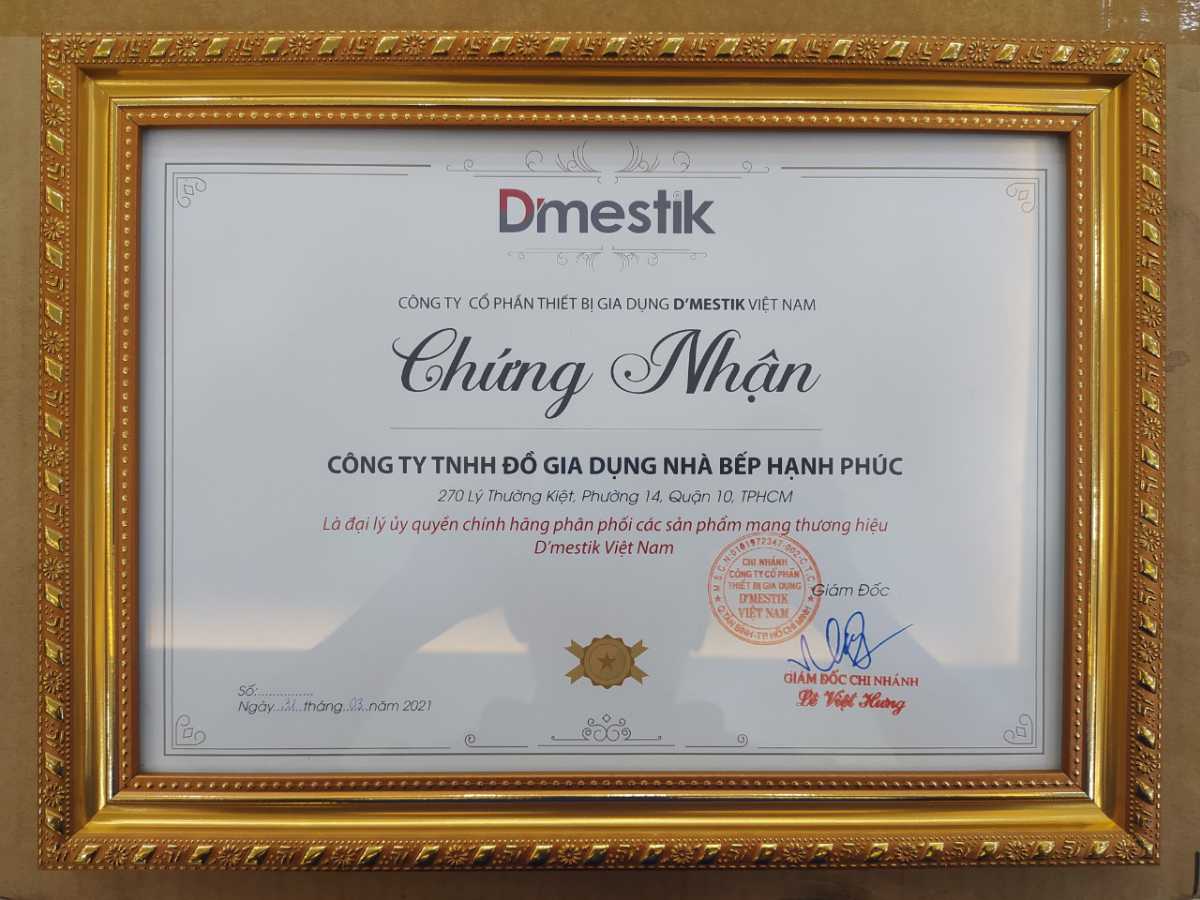 Chứng nhận đại lý chính thức Dmestik