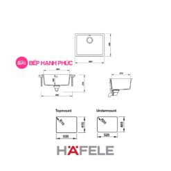 Chậu đá Hafele HS19-GEN1S60 - 1 hố chậu 9 Chậu đá Hafele HS19-GEN1S60 - 1 hố chậu