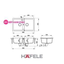 Chậu đá Hafele HS19-GEN2S90 - 2 hố chậu