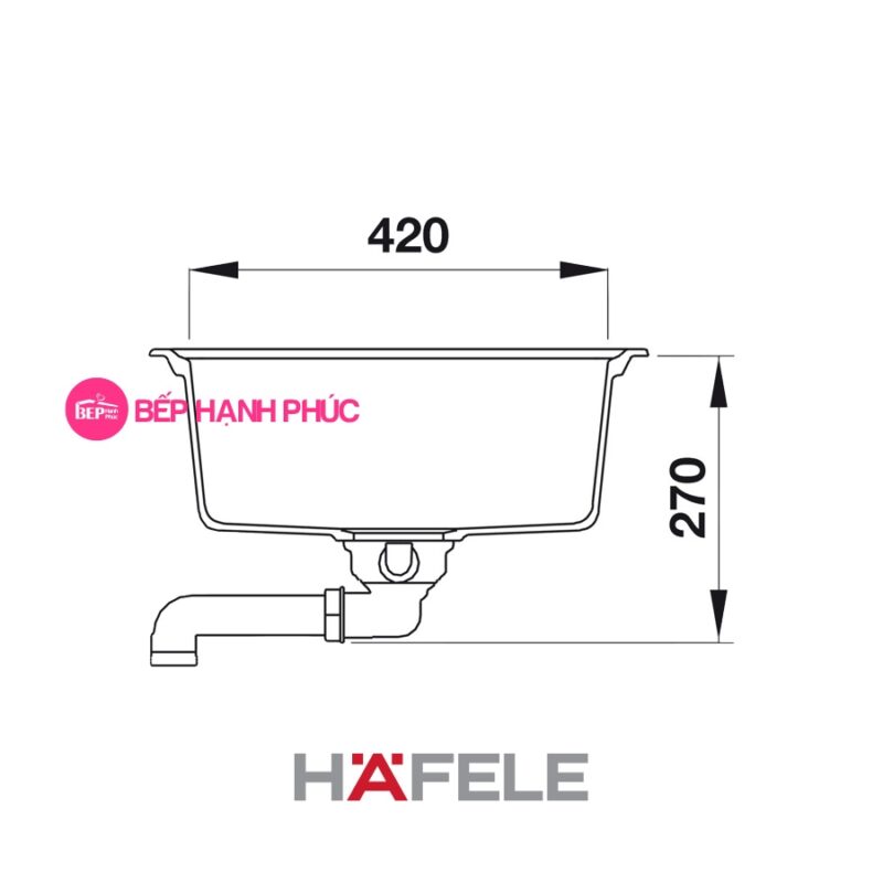 Chậu đá Hafele HS20-GED1S60 - 1 hố chậu