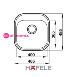 Chậu rửa Hafele inox HS19-SSN1R50 - 1 hộc rửa