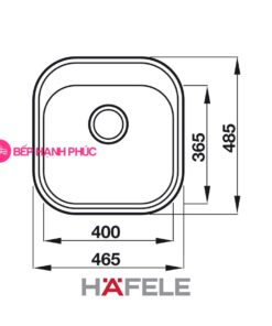 Chậu rửa Hafele inox HS19-SSN1R50 - 1 hộc rửa