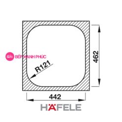 Chậu rửa Hafele inox HS19-SSN1R50 - 1 hộc rửa 7 Chậu rửa Hafele inox HS19-SSN1R50 - 1 hộc rửa
