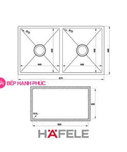 Chậu rửa Hafele Inox HS19-SSN2S90M - 2 hộc rửa