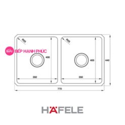 Chậu rửa Hafele Inox HS19-SSN2S90S - 2 hộc rửa