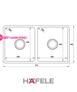 Chậu rửa Hafele Inox HS19-SSN2S90S - 2 hộc rửa