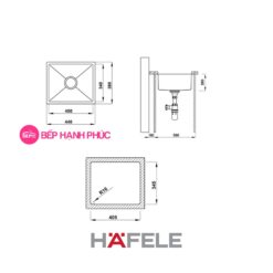 Chậu rửa Hafele Inox HS20-SSN1S50 - 1 hộc rửa
