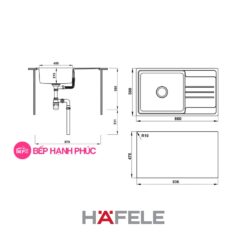 Chậu rửa Hafele Inox HS20-SSN1S60 - 1 hộc rửa
