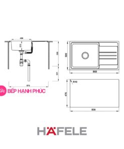 Chậu rửa Hafele Inox HS20-SSN1S60 - 1 hộc rửa