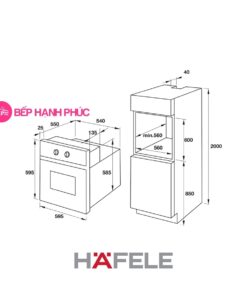 Lò nướng kết hợp hấp Hafele HO-T60B