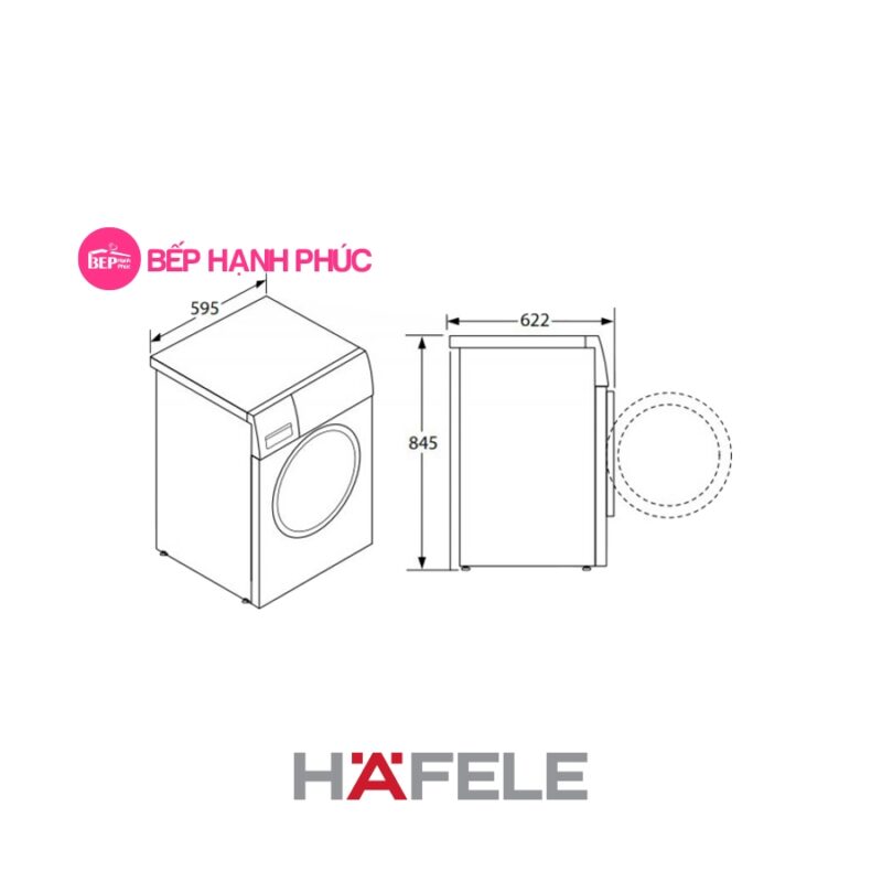 Máy sấy Hafele HD-F60A - 8kg hàng chính hãng