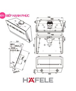 Máy hút mùi Hafele HH-WVG80D