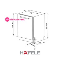 Máy rửa chén âm tủ Hafele HDW-FI60D - 15 bộ đồ ăn, 9 lít/ 1 lần rửa