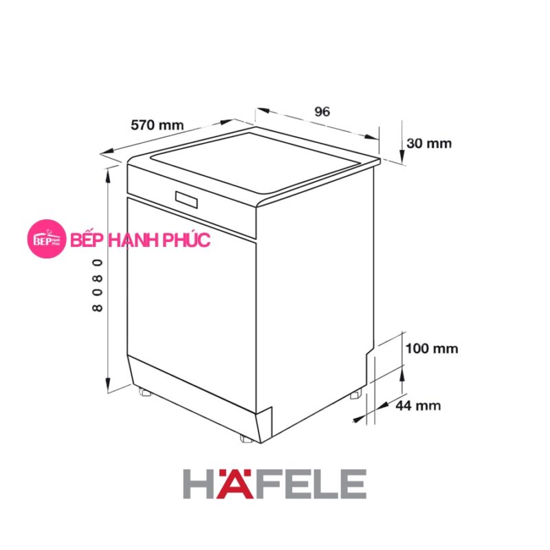 Máy rữa chén Hafele HDW-F60C - Độc lập 15 bộ đồ ăn, 09 lít/ 1 lần rửa