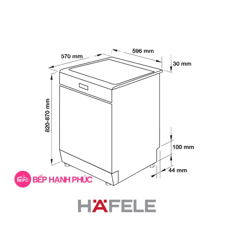 Máy rửa chén Hafele HDW-F60E - Độc lâp 15 bộ đồ ăn Châu Âu, 10 lít