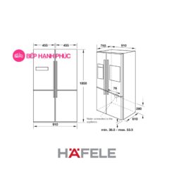 Tủ lạnh Hafele HF-SBSIC - 4 cửa độc lập 620 lít