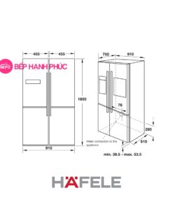 Tủ lạnh Hafele HF-SBSIC - 4 cửa độc lập 620 lít